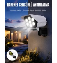 Solar Bahçe Aydınlatması Hareket Sensörlü Uzaktan Kumandalı Kamera Görünümlü Yeni Nesil