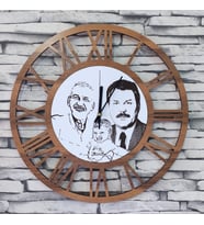 Lavinta54 Resimli Kişiye Özel Ahşap Halatlı Duvar Saati