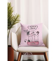 Moud's Çift Tarafı Baskılı Lovely Cats Desenli Tekli Kırlent Kılıfı