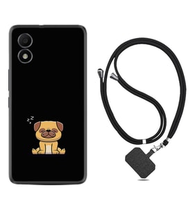 TCL 303 Kılıf Resimli Boyun Askılı İpli Desenli Silikon Series Uyuyan Köpek 1875
