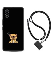 TCL 303 Kılıf Resimli Boyun Askılı İpli Desenli Silikon Series Uyuyan Köpek 1875