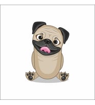 Sevimli köpek Sticker Duvar Sticker 25x15 CM