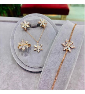 Gökdeniz 925 925 Ayar Lotus Çiçeği Kadın Hediyelik Set 