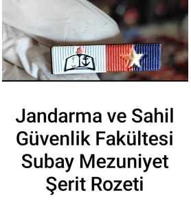 Jandarma ve Sahil Güvenlik Fakültesi Subay Mezuniyet Şerit Rozeti (Çok Renkli)