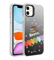 Apple iPhone 12 Kılıf Desenli Zore Silver Sert Kılıf Kalp