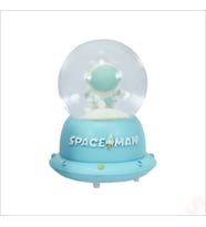 Uçuşan Yıldızlı,7,5cm x 4,5cm Led Işıklı Astronot Küre - Turkuaz (STD)