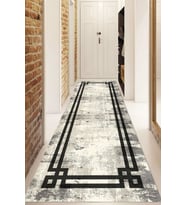 Dijital Baskılı Kaymaz Taban Yıkanabilir Modern Yolluk Ve Koridor Halısı NDU-HT-1271 (Krem)