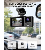 Full HD 3'lü Araç Kamerası Geri Görüş Destekli Park Modlu 1080P DVR