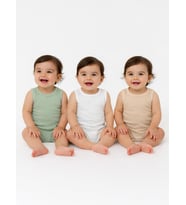 Civil Baby 3'lü Düz Sıfır Kol 0-36 Ay Çıtçıtlı Badi - Bej