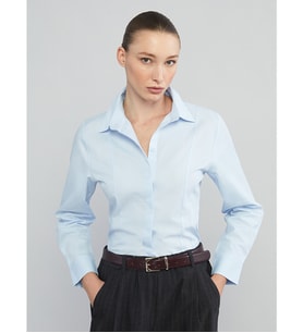 LCWAIKIKI Classic Mavi Regular Fit Kadın Gömlek
