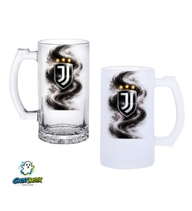 Juventus Kulplu Bira Bardağı Buzlu veya Şeffaf Seçenekli 0304