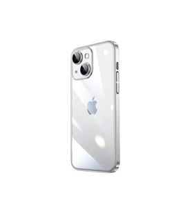 Apple iPhone 14 Uyumlu Kılıf Sert PC Renkli Çerçeveli Zore Riksos Kapak (Gümüş)