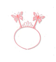 Toz Pembe Renk Kelebek Kanadı Tacı ve Sopası 50x37 cm (5680)