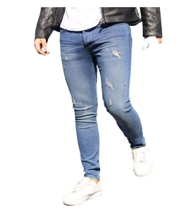 Hacker S 1000-638 Erkek Denim Tom Lazer Tırnaklı Slim Likralı Kot Pantolon - Mavi - ST00229-Mavi-30