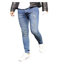 Hacker S 1000-638 Erkek Denim Tom Lazer Tırnaklı Slim Likralı Kot Pantolon - Mavi - ST00229-Mavi-30