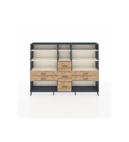 Arges Dolap 8 Raflı 7 Çekmeceli  220x30x163 Antrasit-Aytaşı/Çam