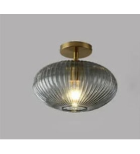 Rsylight Retro Füme Elips Tavan Plofyoner Dekoratif Rustik Avize Çap:30 cm