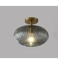 Rsylight Retro Füme Elips Tavan Plofyoner Dekoratif Rustik Avize Çap:30 cm