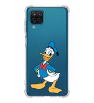 Samsung Galaxy A12  Köşe Korumalı Antişok Kapak Donald Duck Tasarımlı Şeffaf  Kılıf