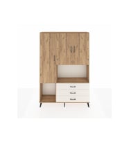 Arges Dolap 6 Raflı 3 Çekmeceli 3 Kapaklı 132x30x195 Çam-Çam/Aytaşı