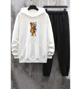 Unisex Boys Bear Eşofman Takımı (A.Beyaz)