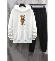 Unisex Boys Bear Eşofman Takımı (A.Beyaz)