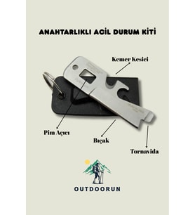 Anahtarlıklı Acil Durum Kiti – 7 cm (Gri)