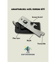 Anahtarlıklı Acil Durum Kiti – 7 cm (Gri)