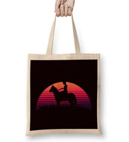 Horse Girl Sunset Equestrian Sport Horseshoe Stable Dressage Bez Çanta Uzun Saplı