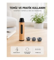 Mey İthalat® Ahşap Görünümlü Mini Küllük Taşınabilir Kompakt Tasarım 3 Farklı Uç Seçeneği