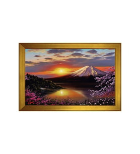 Manzara Temalı Kanvas Tablo 80 x 110 cm Gold Çerçeve
