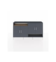 Arges Konsol 6 Raflı 4 Kapaklı 176x30x99 Antrasit-Antrasit/Çam