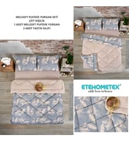 ETE HOMETEX ÇİFT KİŞİLİK LÜX WELSOFT YORGAN SETİ 195X215CM ARİNA BEJ 8696474231861
