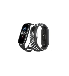 Xiaomi Mi Band 4 Spor Delikli Kordon - Siyah-Beyaz