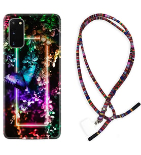 Samsung A02S A03S A10 A12 A13 A21S A22 Kılıf Boyun Asklı Rasta Silikon Butterfly Neon 1684