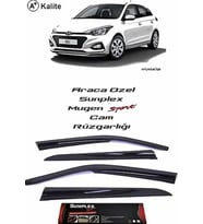 Hyundai i20 Mugen Cam Rüzgarlığı 2015 sonrası 4'lü Sunplex (Beyaz)