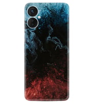 Tecno Spark 9T Kılıf Resimli Desenli Baskılı Silikon Red Blue Black Abstact 1386
