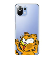 Xiaomi Mi 11 Lite Uyumlu Garfield Desenli Şeffaf Telefon Kılıfı