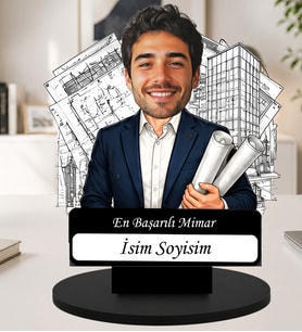 Kişiye Özel Karikatürlü Mimar Masaüstü Ahşap İsimlik Fotoğraflı Mimar Hediyesi Mimarlık Ofisi Dekoru Mimara Hediye Mimar Hediyesi, İç Mimar Hediyesi, Meslek Hediyesi