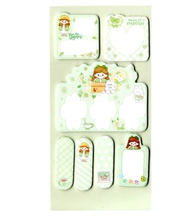 Karışık desenli posit yapışkanlı not kağıdı pos it (17x9 cm) - Yeşil