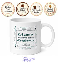 Yazılımcı İçin Özel Tasarım Seramik Baskılı Kupa Bardak Çalışma Masası Hediyesi