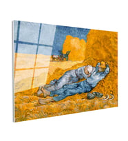 Tamperli Gerçek Cam Tablo Vincent van Gogh Samanlıkta Uyuyanlar Ressam Tablosu Duvar Dekoru