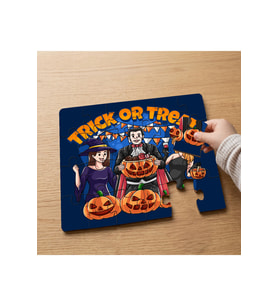 Tick or Treat - Cadılar Bayramı Tasarımlı 24 Parça Ahşap Çocuk Puzzle