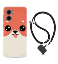 Xiaomi Redmi Note 11E Kılıf Silikon Boyun Askılı İpli Desenli Silikon Sevimli Köpek 1731