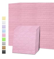 Nw03 Kendinden Yapışkanlı Sünger Pembe Tuğla Duvar Paneli 70x77 (Karışık)