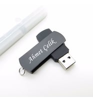 İsme Özel 16Gb. Siyah Usb Bellek  İsme Özel Usb Bellek  Hediyelik Usb Flash Bellek
