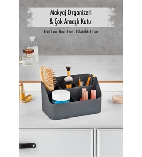 Füme Makyaj Kutusu & Kozmetik Organizeri & Çok Amaçlı Kutu