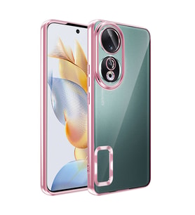 Lexroo Honor 90 Kılıf Kamera Korumalı Logo Gösteren Omega Kılıf - Rose Gold