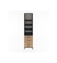 Hyperion Dolap 4 Raflı 4 Çekmeceli 60x44x243 Antrasit-Çam