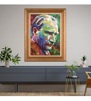Altın Varaklı Çerçeveli Paspartulu Atatürk Tablo z5014 (Gold)